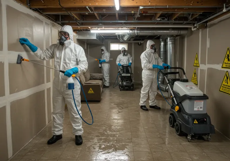Basement Moisture Removal and Structural Drying process in City View, SC